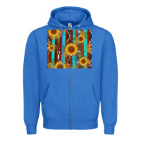 True Royal western sunflower cactus serape and cowhide Zipper Hoodie - Artiststas