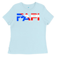 Baby Blue Papi Puerto Rico Flag Ladies Tee - longCreatives