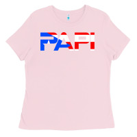 Bubblegum Pink Papi Puerto Rico Flag Ladies Tee - longCreatives
