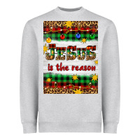 Heather Grey Christmas Jesus Is The Reason Heavyweight Sweatshirt - Artiststas