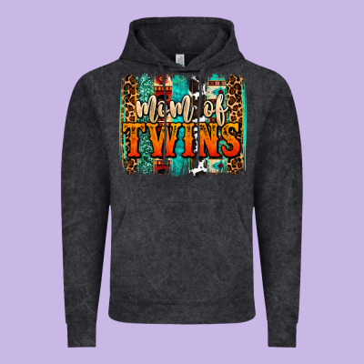 Mom Of Twins Western Brushstroke Vintage Hoodie Designed By Oliviacreatesart