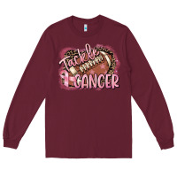 Burgundy Tackle cancer Football Long Sleeve Tee - FaDigitalArtStudio