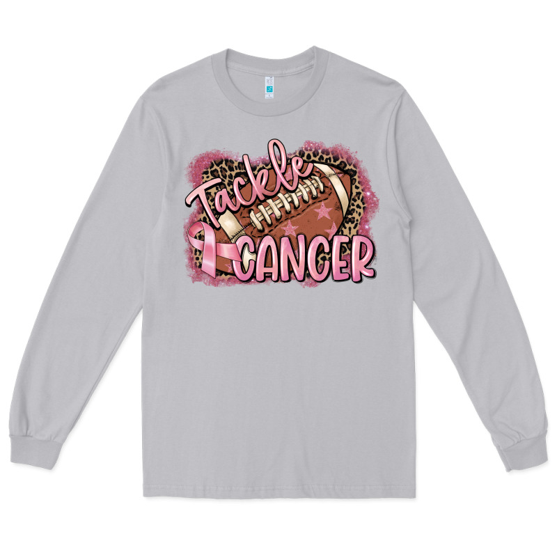 Tackle Cancer Football Long Sleeve Tee by FaDigitalArtStudio | Teevron