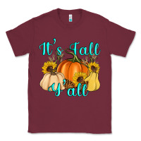 Burgundy it's fall y'all Classic Tee - Artiststas