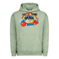 Pigment Oil Green back to school hello third grade 3200x2400 Urban Hoodie - AdoDesignShop