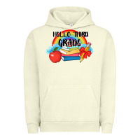 Pigment Pistachio back to school hello third grade 3200x2400 Urban Hoodie - AdoDesignShop