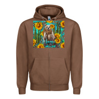 Chestnut mama bear with sunflowers and cactus Zipper Hoodie - Artiststas