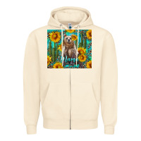 Sandshell mama bear with sunflowers and cactus Zipper Hoodie - Artiststas