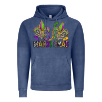 Vintage Denim mardi gras skeleton hands  fleur de lis Vintage Hoodie - OliviaCreatesArt