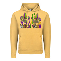 Vintage Mustard mardi gras skeleton hands  fleur de lis Vintage Hoodie - OliviaCreatesArt
