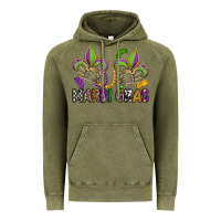 Vintage Olive mardi gras skeleton hands  fleur de lis Vintage Hoodie - OliviaCreatesArt