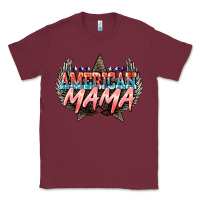 Burgundy American mama 4th of july Classic Tee - HowdyJamesFarm