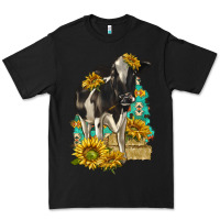 Black Sunflowers Cow Premium Tee - texasbilliewilder