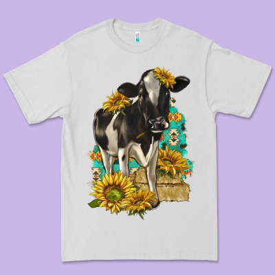 Sunflowers Cow Premium Tee Designed By Texasbilliewilder