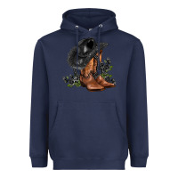 Navy black cowgirl  and roses Heavyweight Hoodie - AdoDesignShop