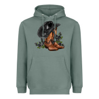 Sage black cowgirl  and roses Heavyweight Hoodie - AdoDesignShop