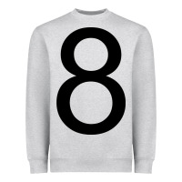 Heather Grey Figure number eight 8 Heavyweight Sweatshirt - longCreatives