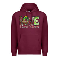 Burgundy Love Came Down Premium Hoodie - CowhideDigitalArt
