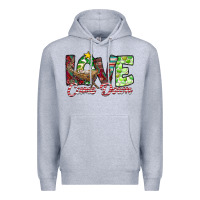 Heather Grey Love Came Down Premium Hoodie - CowhideDigitalArt