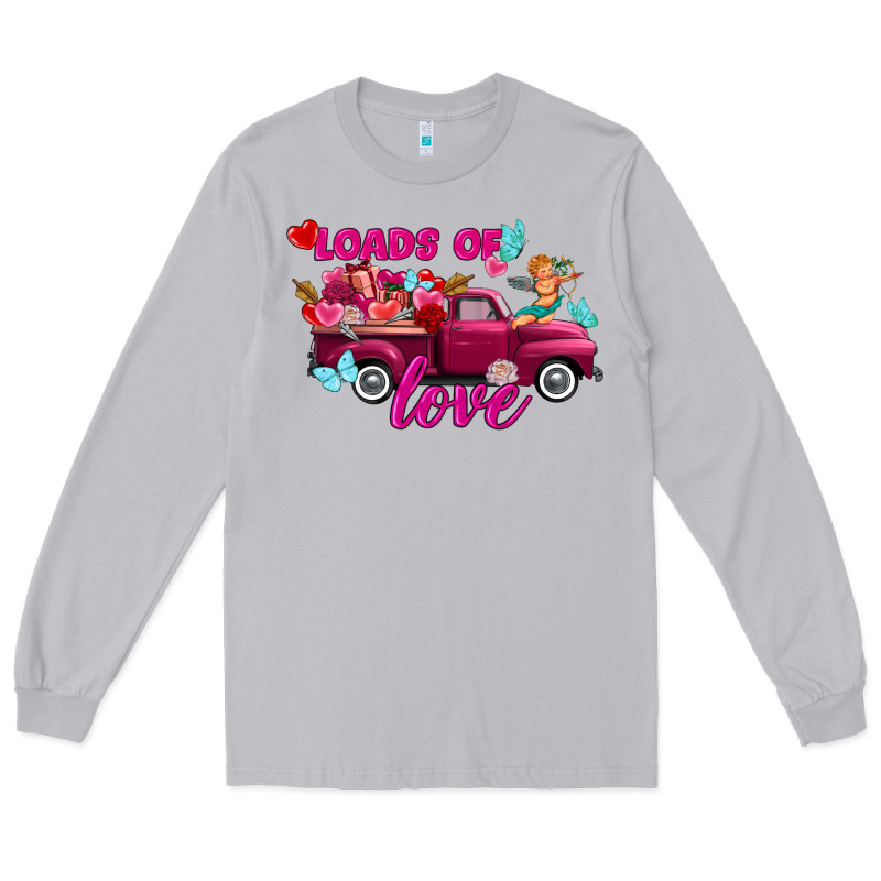 Loads Of Love Valentine's Day Truck Long Sleeve Tee by FaDigitalArtStudio | Teevron