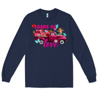 Navy Loads of love Valentine's day truck Long Sleeve Tee - FaDigitalArtStudio