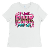 White I wear pink for my custom name Cancer Awareness Ladies Tee - HowdyJamesFarm