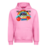 Fuchsia Pink back to school hello fourth grade 3200x2400 Urban Hoodie - AdoDesignShop