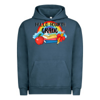 Pigment Midnight Navy back to school hello fourth grade 3200x2400 Urban Hoodie - AdoDesignShop