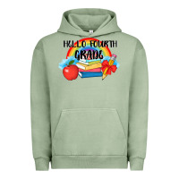 Pigment Oil Green back to school hello fourth grade 3200x2400 Urban Hoodie - AdoDesignShop