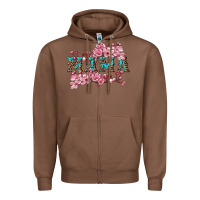 Chestnut mama with cherry blossoms Zipper Hoodie - Artiststas