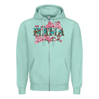 Seafoam mama with cherry blossoms Zipper Hoodie - Artiststas