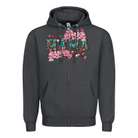 Smoke mama with cherry blossoms Zipper Hoodie - Artiststas