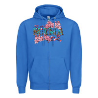True Royal mama with cherry blossoms Zipper Hoodie - Artiststas