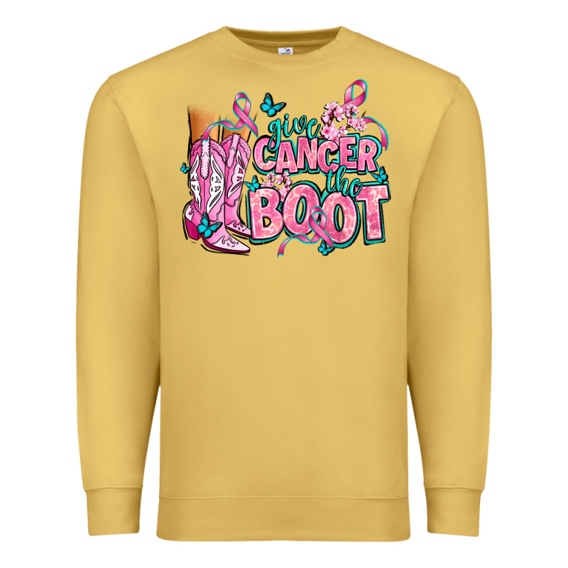 Give The Cancer Boot Premium Sweatshirt by AdoDesignShop | Teevron