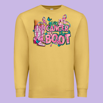 Give The Cancer Boot Premium Sweatshirt Designed By Adodesignshop