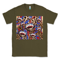 Army Green American flag lips leopard  tumbler Classic Tee - HowdyJamesFarm