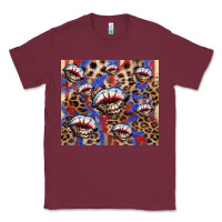 Burgundy American flag lips leopard  tumbler Classic Tee - HowdyJamesFarm