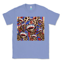 Colony Blue American flag lips leopard  tumbler Classic Tee - HowdyJamesFarm