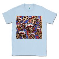 Dusty Blue American flag lips leopard  tumbler Classic Tee - HowdyJamesFarm