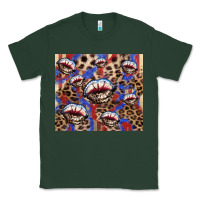 Sports Green American flag lips leopard  tumbler Classic Tee - HowdyJamesFarm