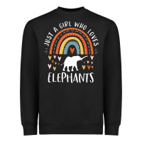 Black Just A Girl Who Loves Elephants Rainbow Gifts Elephant Lover Heavyweight Sweatshirt - longCreatives