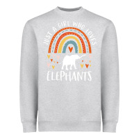 Heather Grey Just A Girl Who Loves Elephants Rainbow Gifts Elephant Lover Heavyweight Sweatshirt - longCreatives