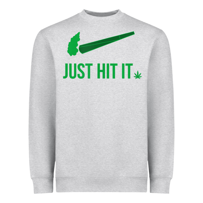 Just Hit It  Cannabis Smoker Heavyweight Sweatshirt by longCreatives | Teevron