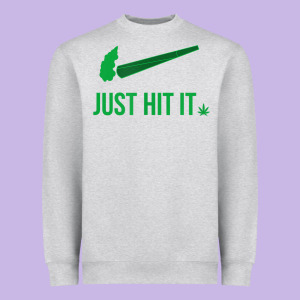 Just Hit It  Cannabis Smoker Heavyweight Sweatshirt Designed By Longcreatives