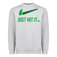 Heather Grey Just Hit It  Cannabis Smoker Heavyweight Sweatshirt - longCreatives