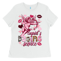 White Cupid's dating service Valentine's Day Ladies Tee - HowdyJamesFarm