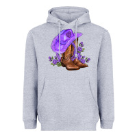 Heather Grey purple cowgirl  and roses Heavyweight Hoodie - AdoDesignShop