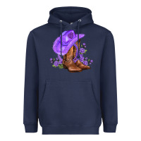 Navy purple cowgirl  and roses Heavyweight Hoodie - AdoDesignShop