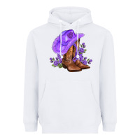 Purple Cowgirl  And Roses Heavyweight Hoodie | Teevron