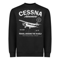 Black cessna distressed Heavyweight Sweatshirt - longCreatives